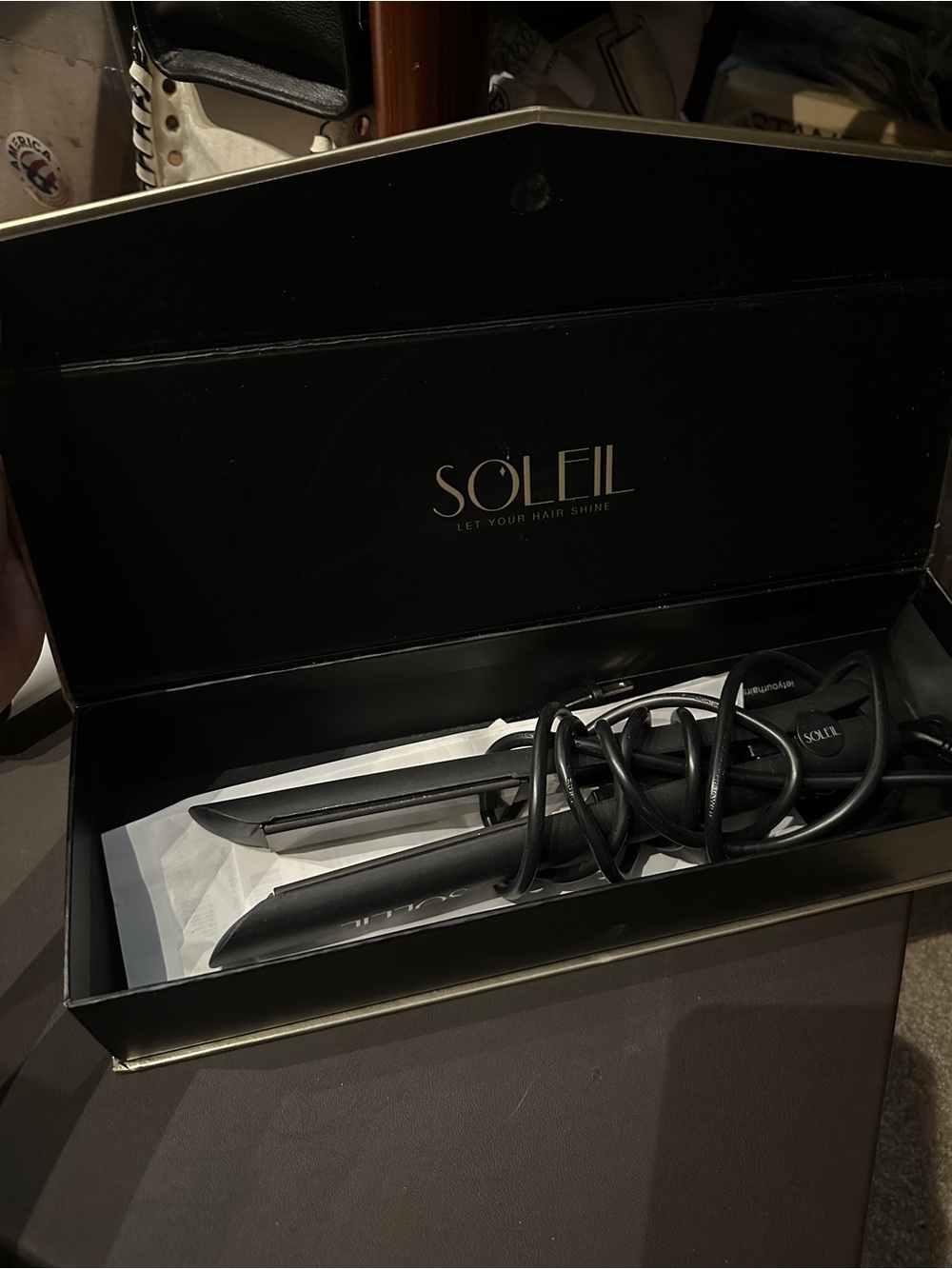 Soleil Black Hair Straightener - Professional Flat Iron